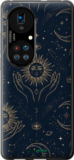 Силиконовый чехол 'Celestial Harmony: Sun & Moon Gold Mystic Pattern' для Huawei P50 изображение 3
