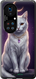 Силиконовый чехол Mystic White Cat Gothic Dark Purple Gold для Huawei P50 - 6805u-2292 изображение 