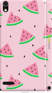 3D пластиковий глянцевий чехол Рожевий кавун для Huawei Ascend P6 - 4314c-39 изображение 