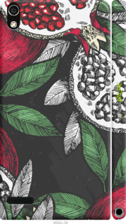 3D пластиковий глянцевий чехол Гранат для Huawei Ascend P6 - 4692c-39 изображение 