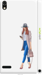 3D пластиковий глянцевий чехол Дівчинка 1 для Huawei Ascend P6 - 4751c-39 изображение 