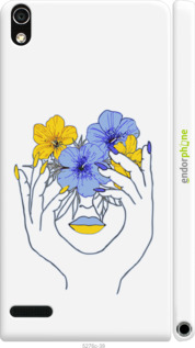 3D пластиковый глянцевый чехол Девушка v4 для Huawei Ascend P6 - 5276c-39 изображение 