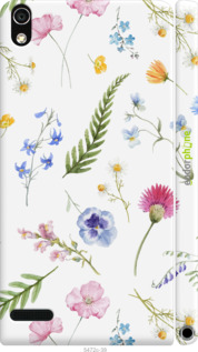 3D пластиковий глянцевий чехол Квітковий фон v2 для Huawei Ascend P6 - 5472c-39 изображение 