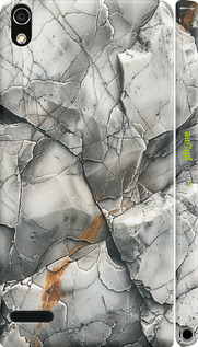 3D пластиковий глянцевий чехол Сірий мармур для Huawei Ascend P6 - 6041c-39 изображение 