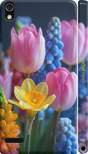 3D пластиковый глянцевый чехол Весенние цветы для Huawei Ascend P6 - 6058c-39 изображение 
