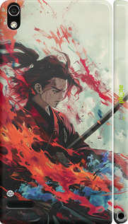 3D пластиковий глянцевий чехол Битва стихій для Huawei Ascend P6 - 6110c-39 изображение 