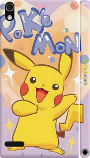 3D пластиковый глянцевый чехол Пикачу для Huawei Ascend P6 - 6383c-39 изображение 