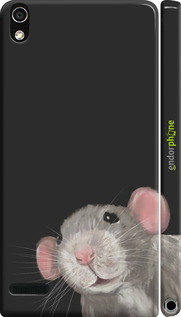 3D пластиковый глянцевый чехол The Peeking Rat для Huawei Ascend P6 - 6442c-39 изображение 