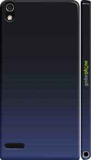 3D пластиковий глянцевий чехол Градієнт у темно-синьому стилі для Huawei Ascend P6 - 6542c-39 изображение 