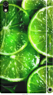 3D пластиковий глянцевий чехол Зелені часточки лимона для Huawei Ascend P6 - 852c-39 изображение 