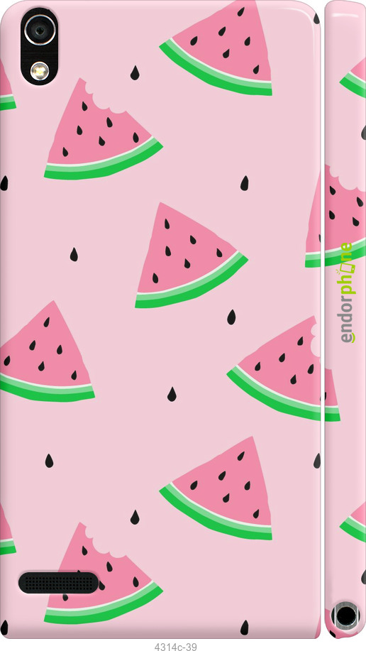 3D пластиковий глянцевий чехол Рожевий кавун для Huawei Ascend P6 - 4314c-39 изображение 