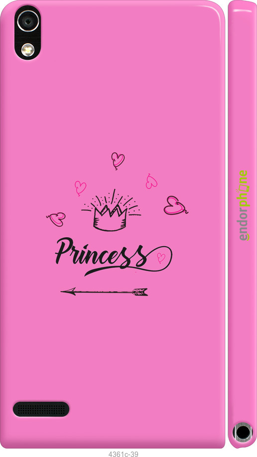 3D пластиковый глянцевый чехол Princess для Huawei Ascend P6 - 4361c-39 изображение 
