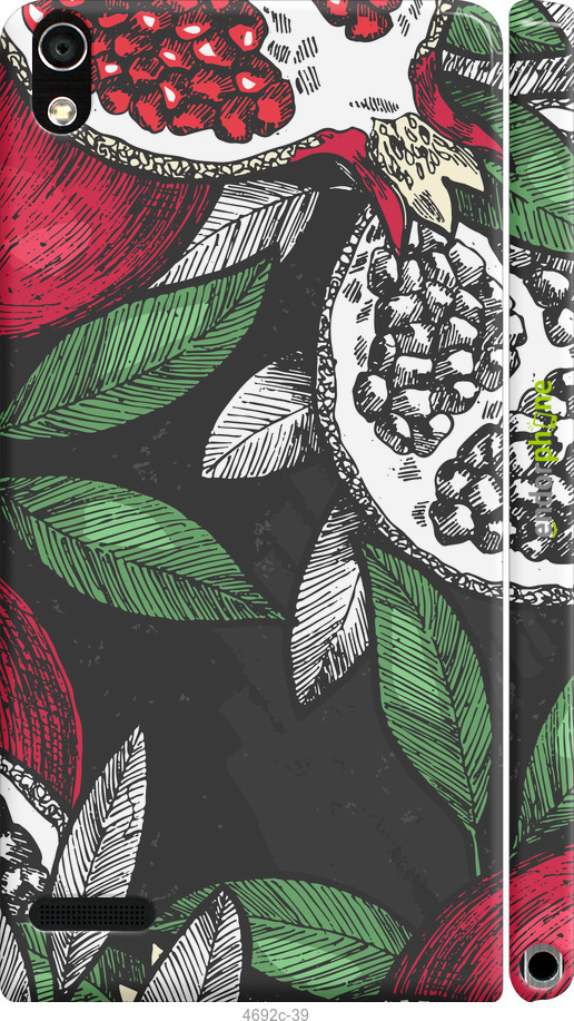 3D пластиковий глянцевий чехол Гранат для Huawei Ascend P6 - 4692c-39 изображение 