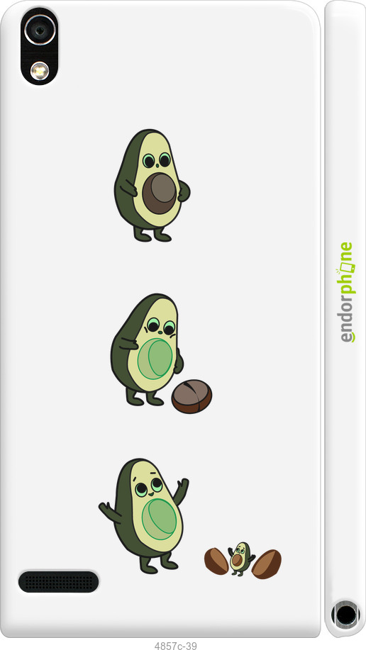3D пластиковий глянцевий чехол Авокадо 1 для Huawei Ascend P6 - 4857c-39 изображение 