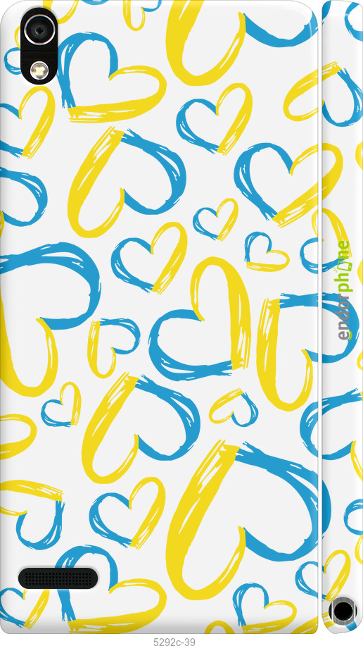 3D пластиковый глянцевый чехол Сердца UA для Huawei Ascend P6 - 5292c-39 изображение 