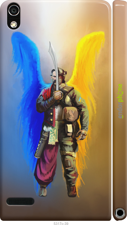 3D пластиковый глянцевый чехол Воин-Ангел для Huawei Ascend P6 - 5317c-39 изображение 