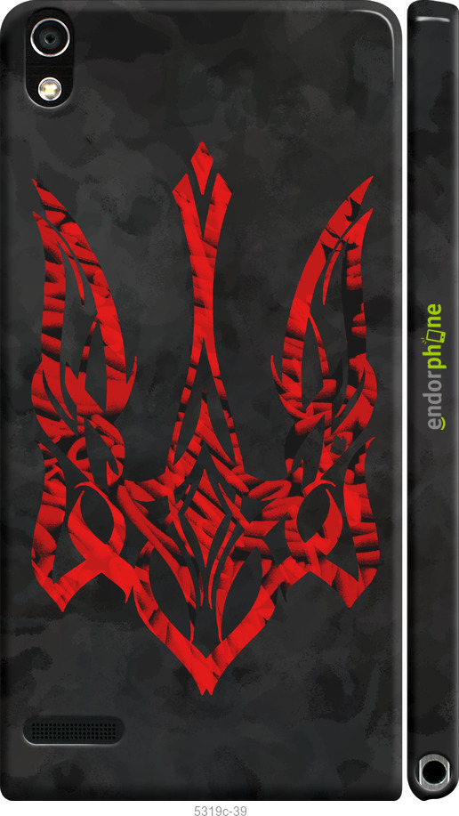 3D пластиковый глянцевый чехол Герб Украины v4 для Huawei Ascend P6 - 5319c-39 изображение 