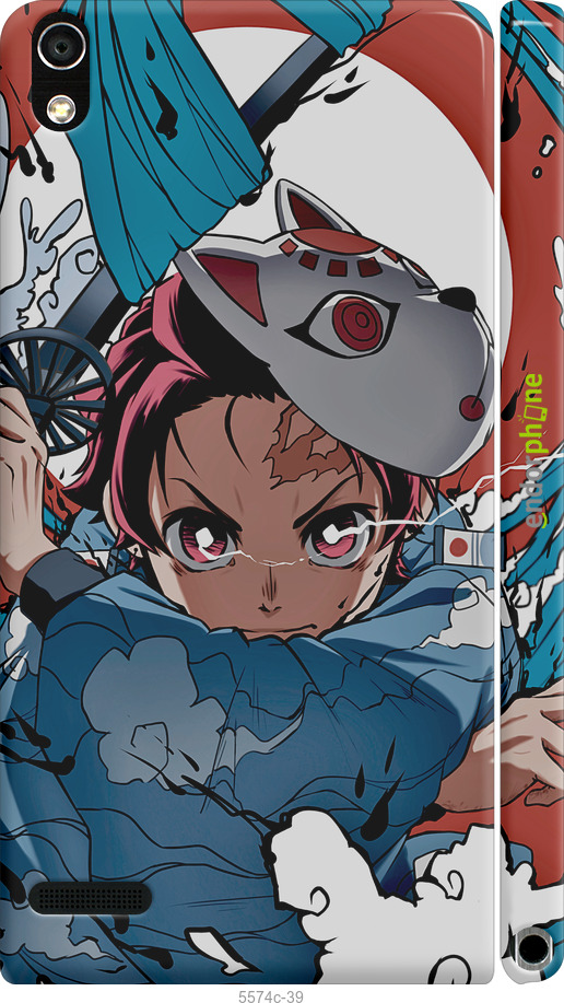 3D пластиковий глянцевий чехол Танджиро Камадо для Huawei Ascend P6 - 5574c-39 изображение 