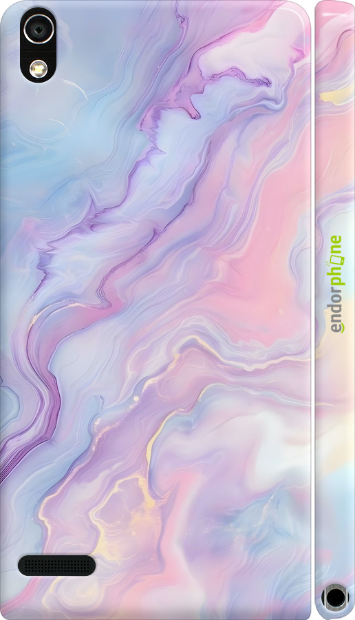 3D пластиковый глянцевый чехол Нежный мрамор для Huawei Ascend P6 - 6310c-39 изображение 
