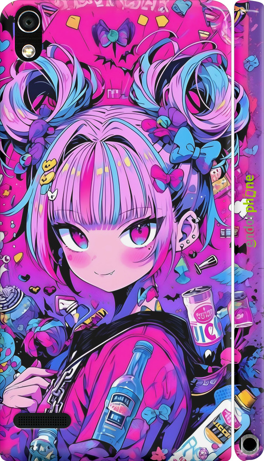 3D пластиковый глянцевый чехол Аниме милаха для Huawei Ascend P6 - 6314c-39 изображение 