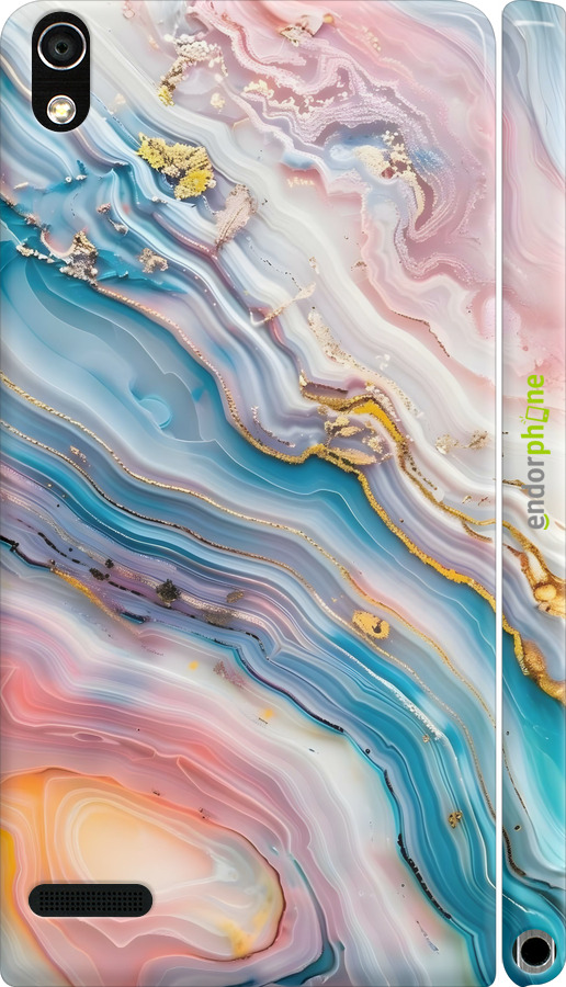 3D пластиковый глянцевый чехол Мрамор красивый для Huawei Ascend P6 - 6376c-39 изображение 