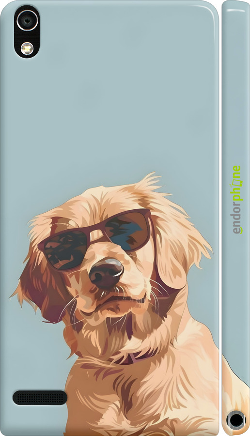 3D пластиковий глянцевий чехол Пес в очках для Huawei Ascend P6 - 6381c-39 изображение 
