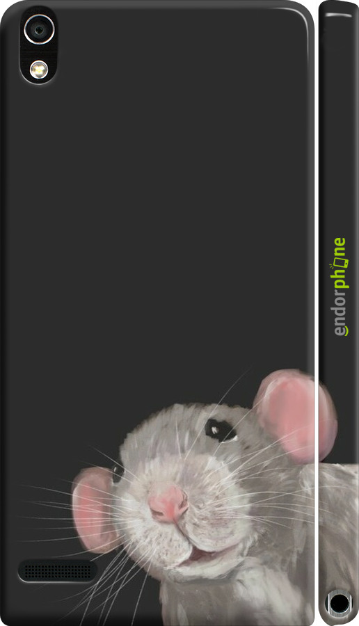 3D пластиковый глянцевый чехол The Peeking Rat для Huawei Ascend P6 - 6442c-39 изображение 