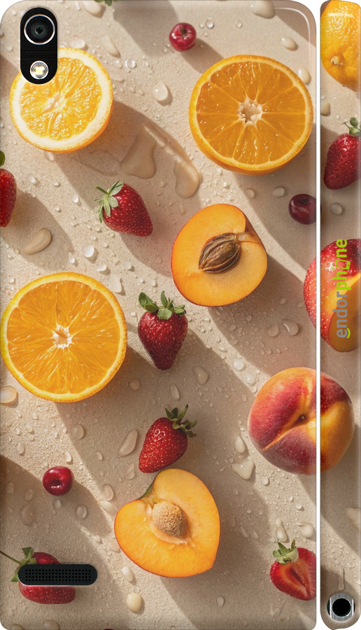 3D пластиковий глянцевий чехол Фрукти 3 для Huawei Ascend P6 - 6703c-39 изображение 