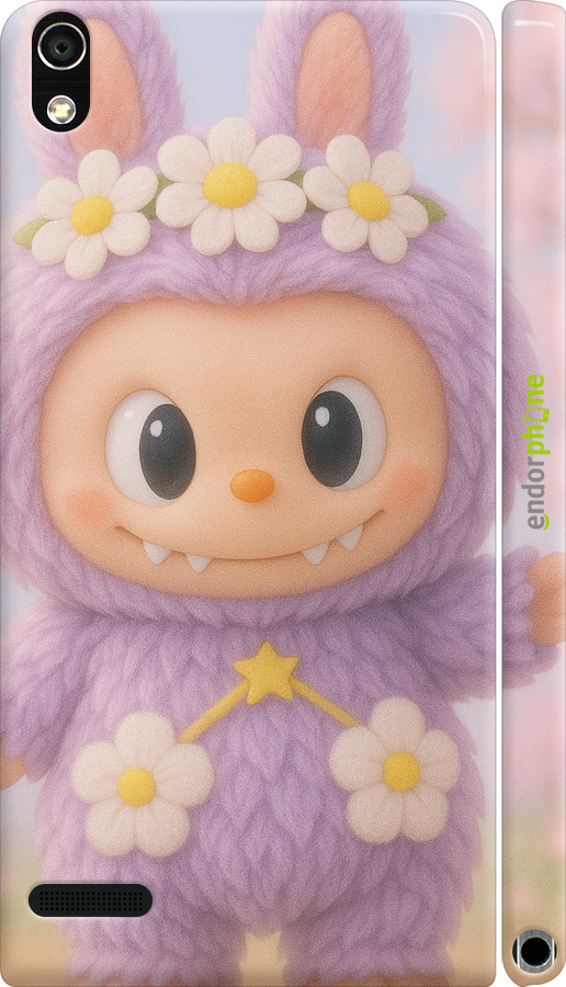 3D пластиковий глянцевий чехол Лабубу 1 для Huawei Ascend P6 - 6709c-39 изображение 