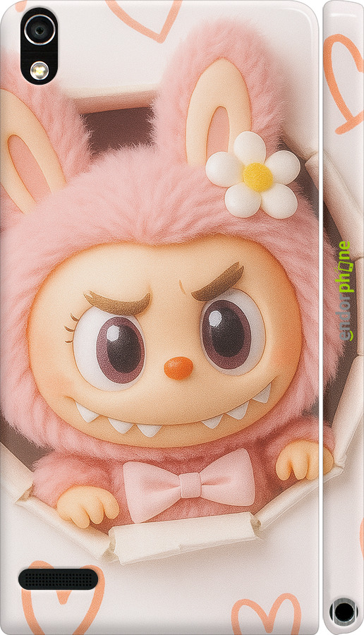 3D пластиковий глянцевий чехол Лабубу 2 для Huawei Ascend P6 - 6710c-39 изображение 