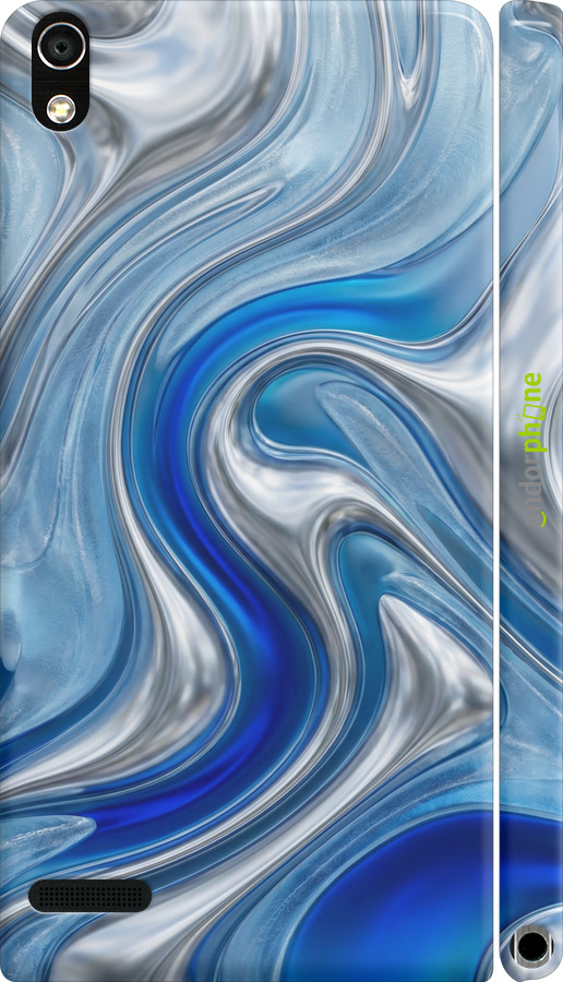 3D пластиковый глянцевый чехол Liquid Chrome для Huawei Ascend P6 - 6781c-39 изображение 