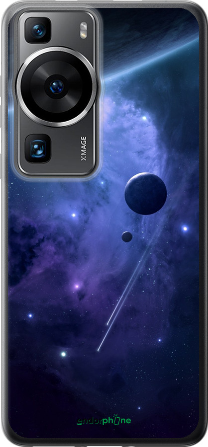 Силиконовый чехол Планеты в синем космосе для Huawei P60 - 171u-3024 изображение 