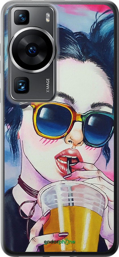 Силиконовый чехол Арт-девушка в очках для Huawei P60 - 3994u-3024 изображение 