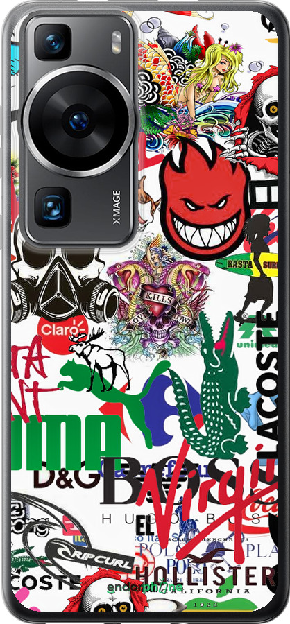 Силіконовий чехол Many different logos для Huawei P60 - 4022u-3024 изображение 