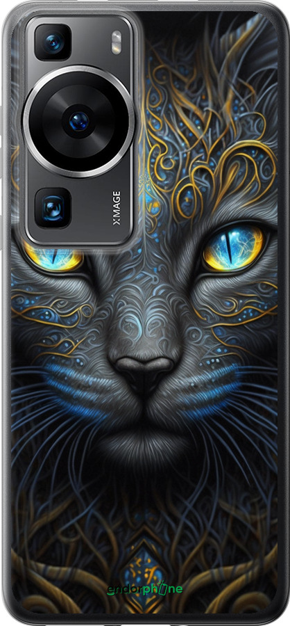 Силиконовый чехол Кошка для Huawei P60 - 5548u-3024 изображение 