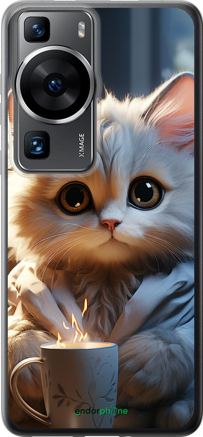 Силіконовий чехол Білий кіт для Huawei P60 - 5646u-3024 изображение 