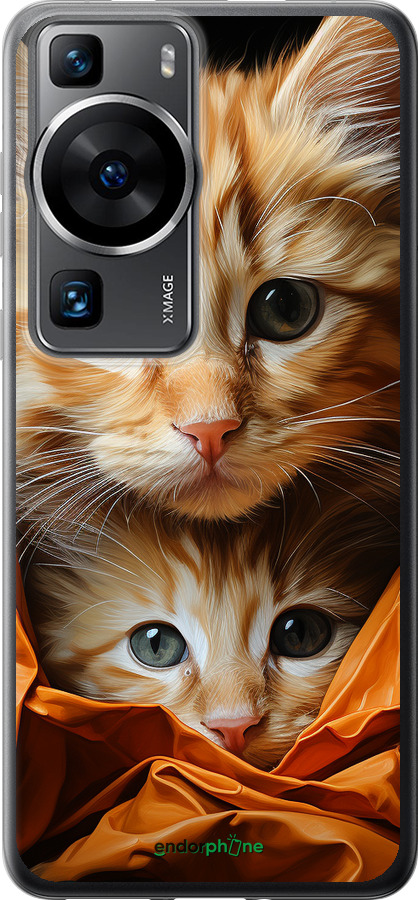 Силіконовий чехол Котики 2 для Huawei P60 - 5664u-3024 изображение 