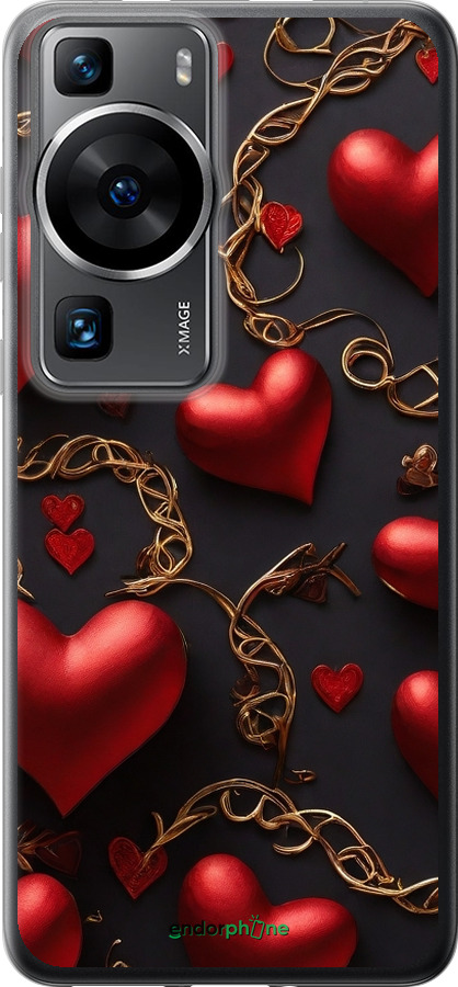 Силіконовий чехол Сердечки для Huawei P60 - 5831u-3024 изображение 