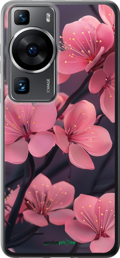 Силіконовий чехол Пурпурова сакура для Huawei P60 - 6075u-3024 изображение 