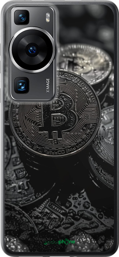 Силиконовый чехол Black Bitcoin для Huawei P60 - 6090u-3024 изображение 