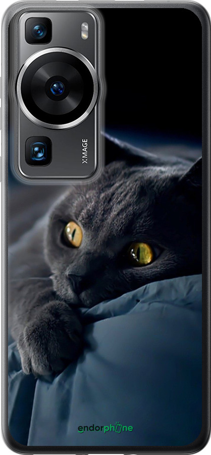Силиконовый чехол Дымчатый кот для Huawei P60 - 825u-3024 изображение 