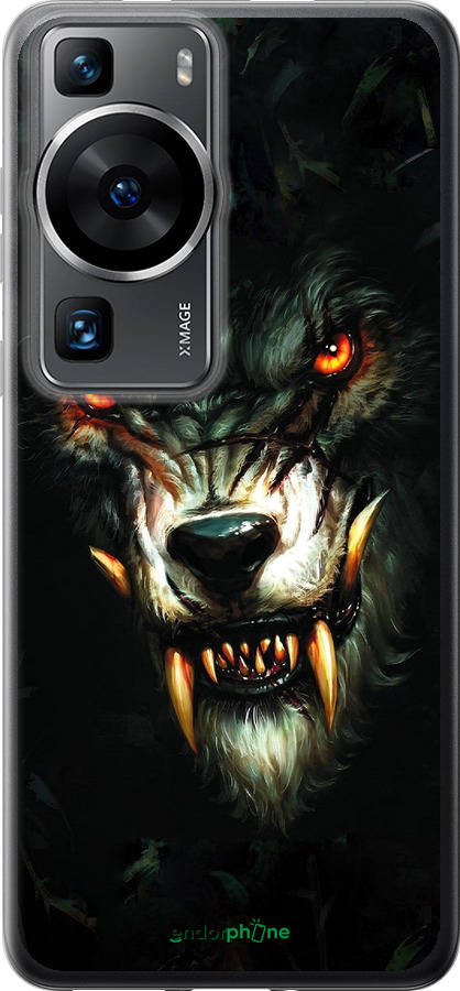 Силиконовый чехол Дьявольский волк для Huawei P60 - 833u-3024 изображение 