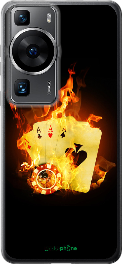 Силиконовый чехол Горящие карты для Huawei P60 - 839u-3024 изображение 