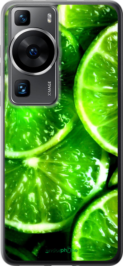 Силиконовый чехол Зелёные дольки лимона для Huawei P60 - 852u-3024 изображение 