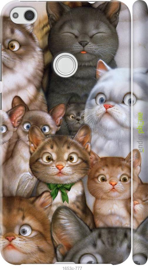 

3D пластиковий матовий чохол "Коти" для Huawei P8 Lite (2017)
