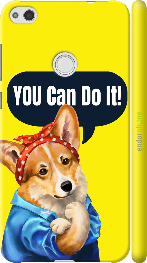 3D пластиковий матовий чехол чехол с корги You Can Do It для Huawei P8 Lite (2017) - 6184m-777 изображение 