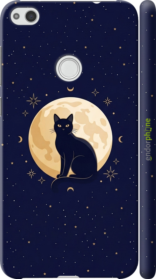 3D пластиковый матовый чехол Cute Cat Celestial/Witchy для Huawei P8 Lite (2017) - 6787m-777 изображение 