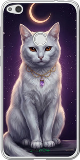 2D пластиковый чехол Mystic White Cat Gothic Dark Purple Gold для Huawei P8 Lite (2017) - 6805t-777 изображение 