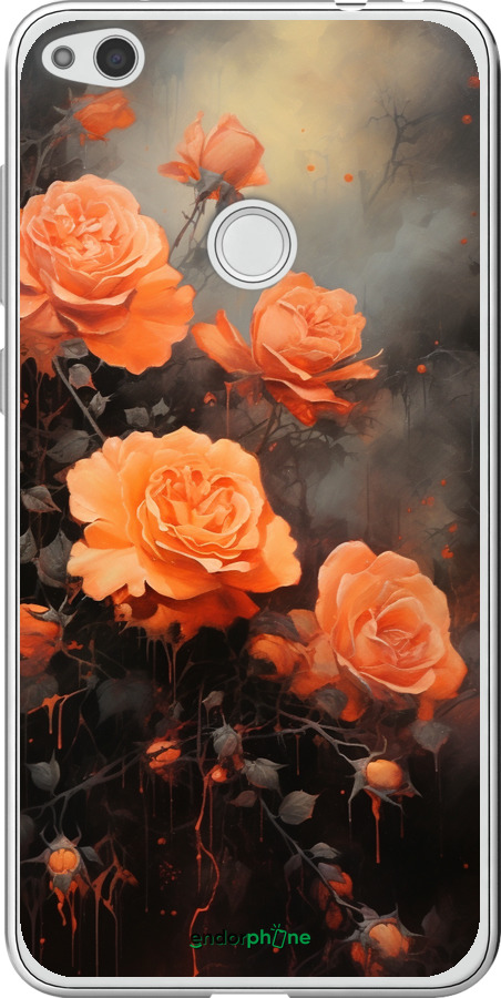 Силиконовый чехол Оранжевые розы для Huawei P8 Lite (2017) - 5944u-777 изображение 