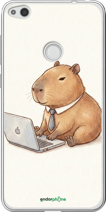 2D пластиковый чехол Funny Capybara CEO Working для Huawei P8 Lite (2017) - 6777t-777 изображение 